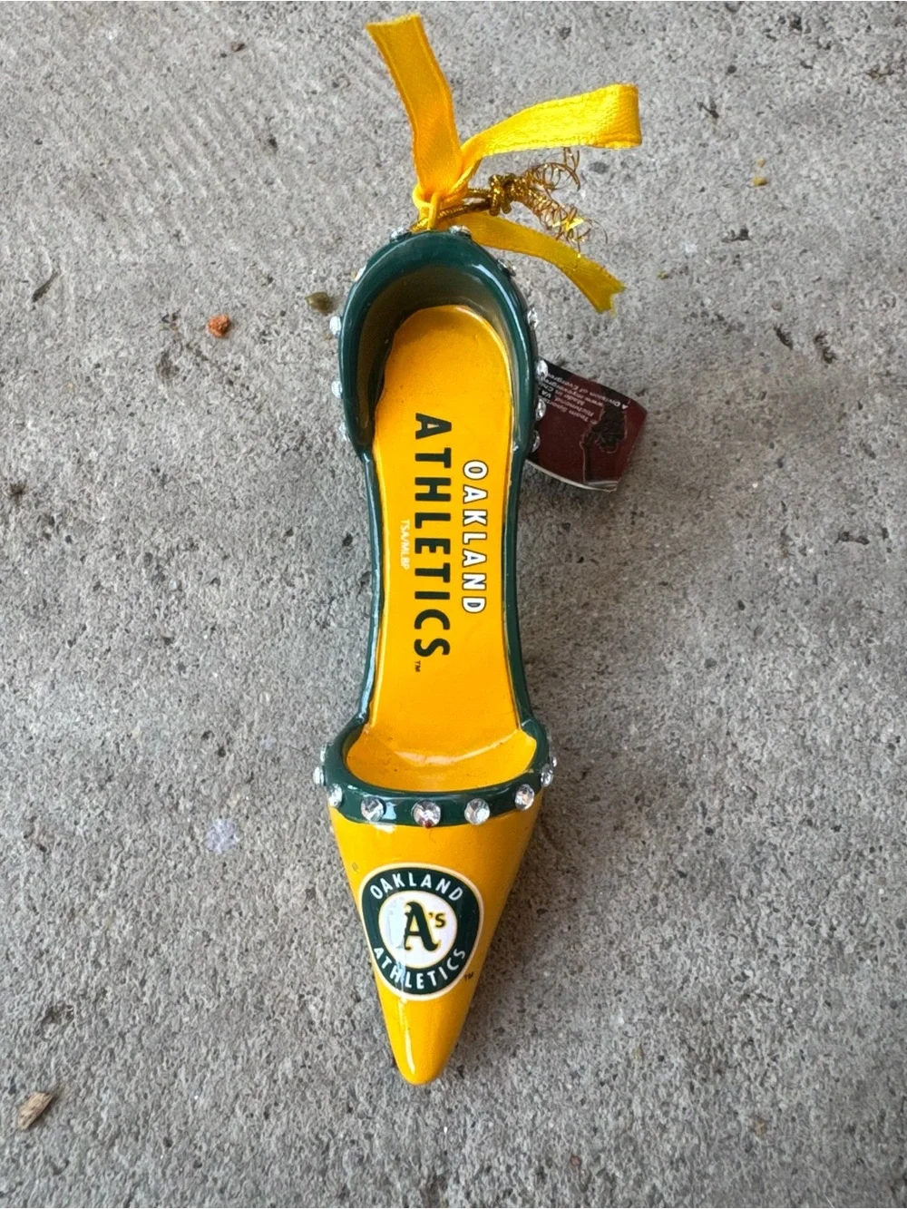 Oakland Athletics Yellow & Green High Heel Christmas‎ Ornament